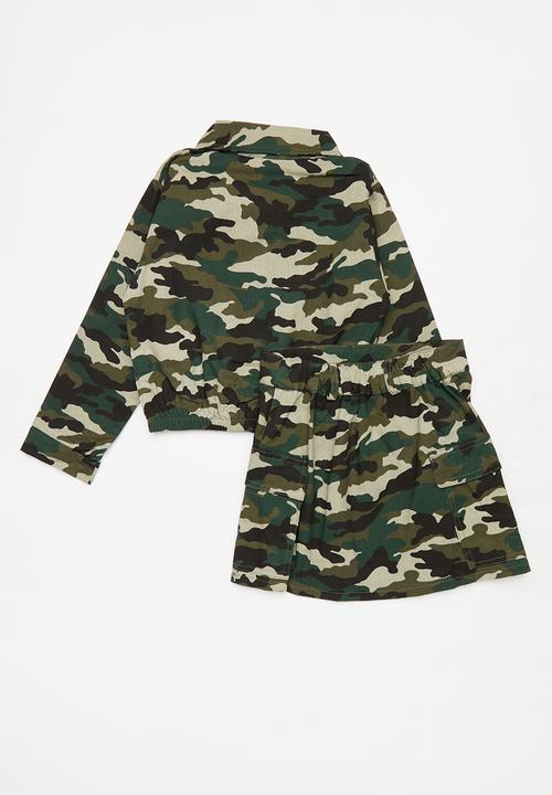 Pop Candy - Camo shacket & skirt set - camo