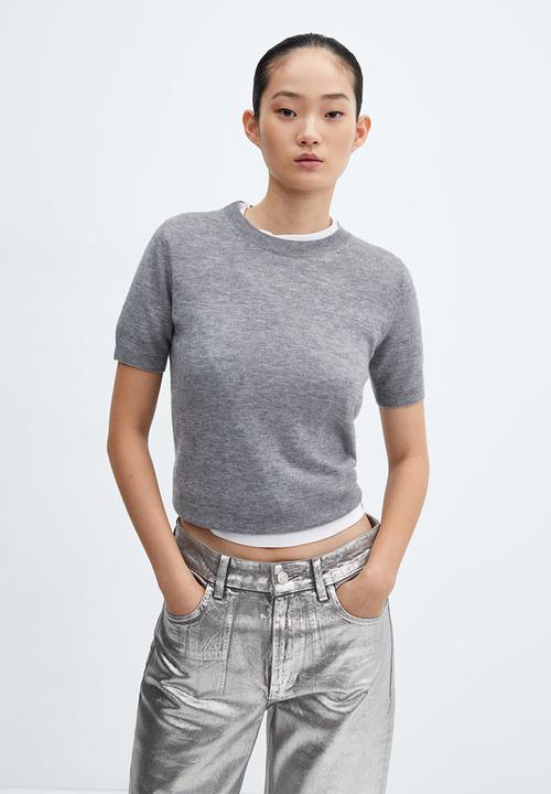 MANGO - Jeans Shimmer - Silver