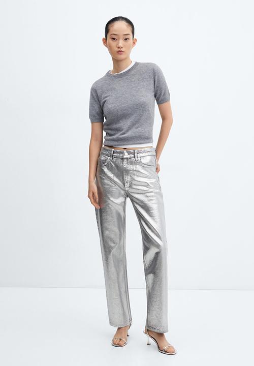 MANGO - Jeans Shimmer - Silver