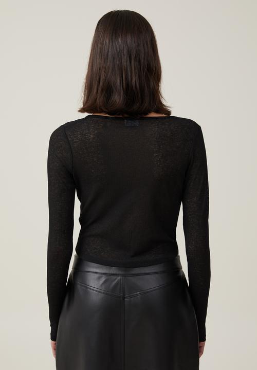 Cotton On - Blair Tie Front Cardi - Black