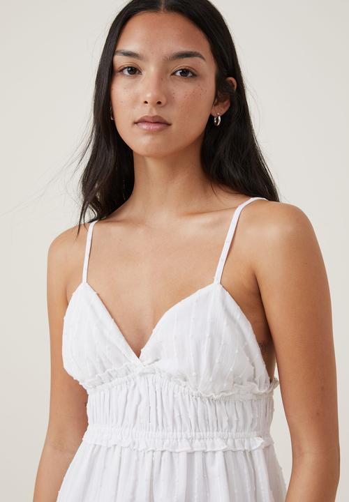 Cotton On - Lenny Tiered Mini Dress - White
