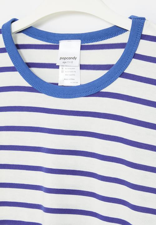 Pop Candy - Striped t-shirt - blue