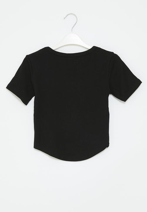 Pop Candy - Curved hem tee - black