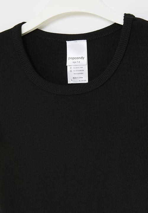 Pop Candy - Curved hem tee - black