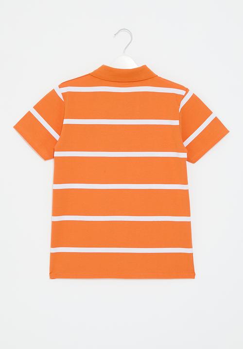 Pop Candy - Stripe golfer - orange & white