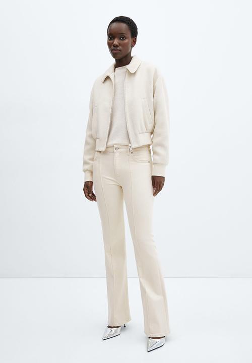 MANGO - Jeans Vivian - Light Beige