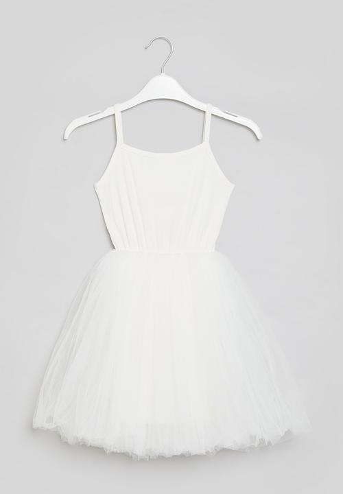 Pop Candy - Cami dress with mesh - white