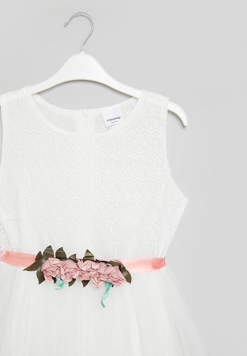 Pop Candy - Occasion dress with flower details - white