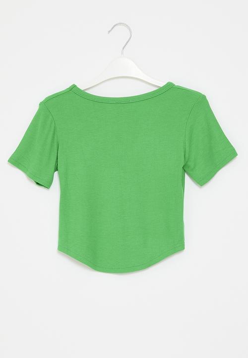 Pop Candy - Curved hem tee - green