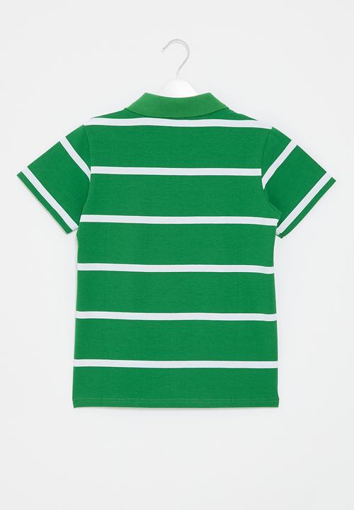 Pop Candy - Stripe golfer - green & white