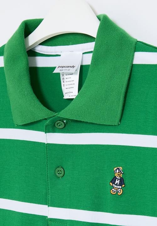 Pop Candy - Stripe golfer - green & white