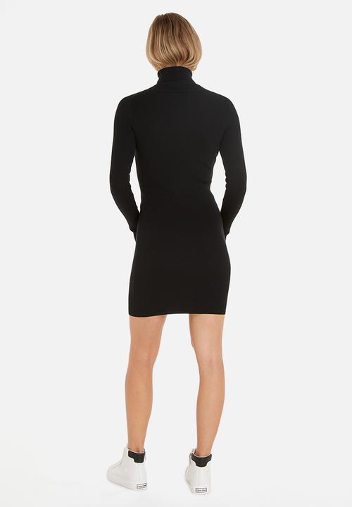Calvin Klein - Badge roll neck sweater dress - ck black