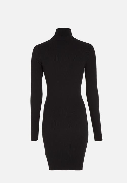Calvin Klein - Badge roll neck sweater dress - ck black