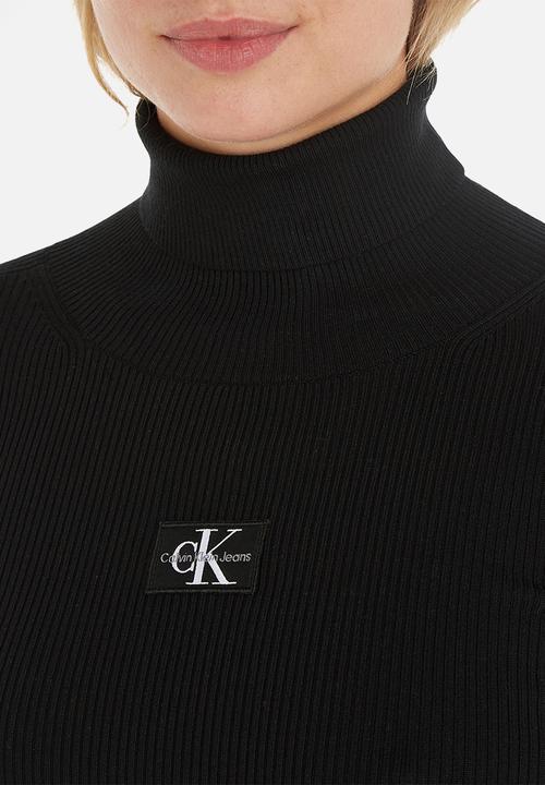 Calvin Klein - Badge roll neck sweater dress - ck black