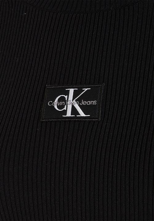 Calvin Klein - Badge roll neck sweater dress - ck black