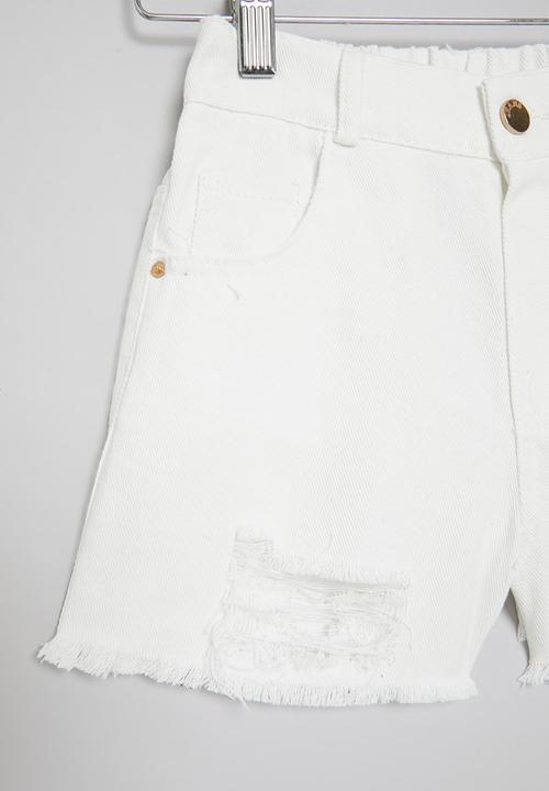 Pop Candy - Denim shorts - white