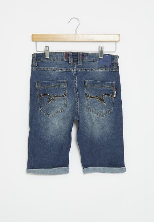SOVIET - Boys denim short - dk indigo