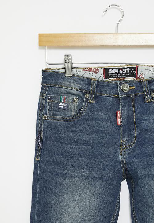 SOVIET - Boys denim short - dk indigo