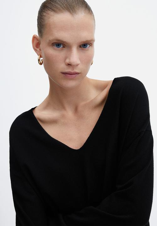 MANGO - Sweater vieira - black