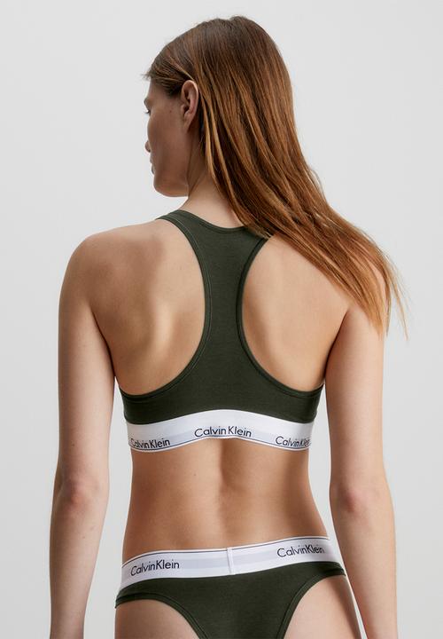 Calvin Klein - Unlined bralette - field olive