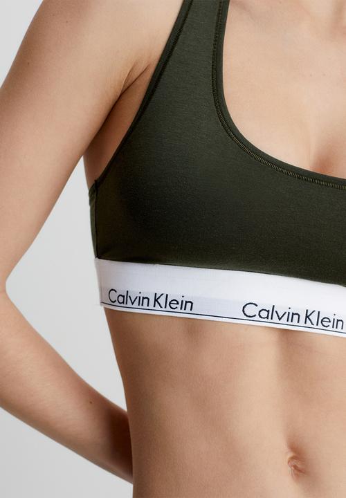 Calvin Klein - Unlined bralette - field olive