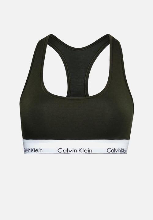 Calvin Klein - Unlined bralette - field olive