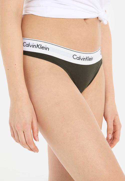Calvin Klein - Thong - field olive