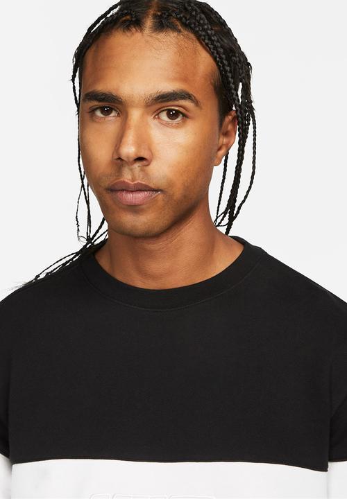 Nike - Nike club+ ft color-blocked crew - black 