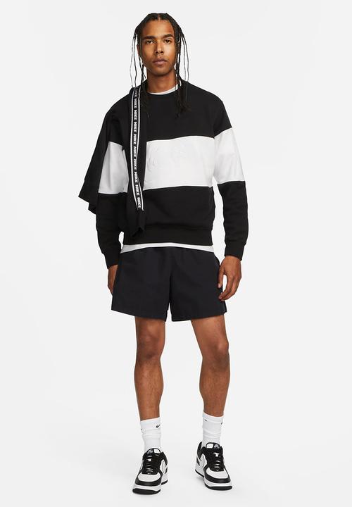 Nike - Nike club+ ft color-blocked crew - black 