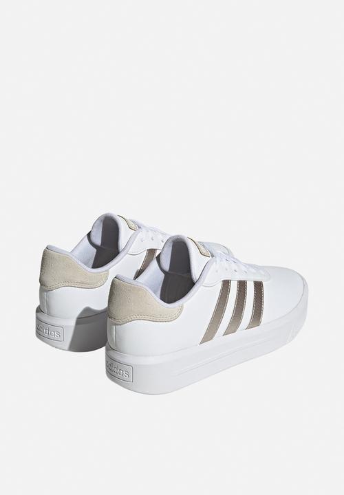 adidas Originals - Court platform - ftwr white/champagne met./alumina