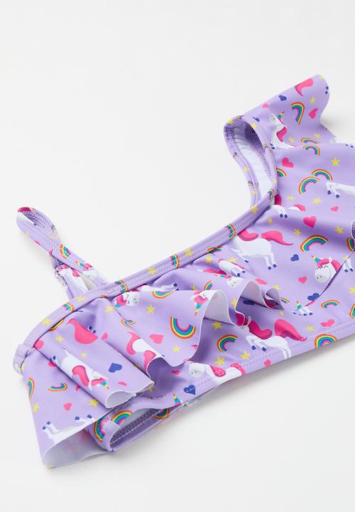 Pop Candy - 2 Piece printed swim set - lilac unicorn