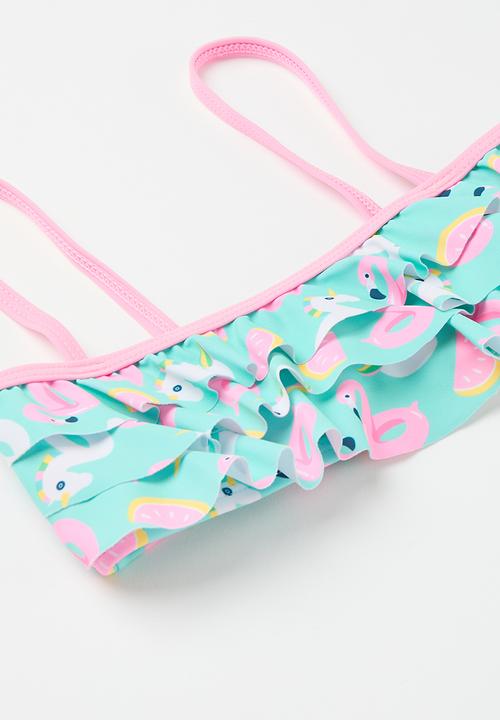 Pop Candy - 2 Piece unicorn & flamingo bikini set - blue & pink