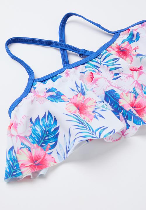 Pop Candy - Palm print  bikini set - blue