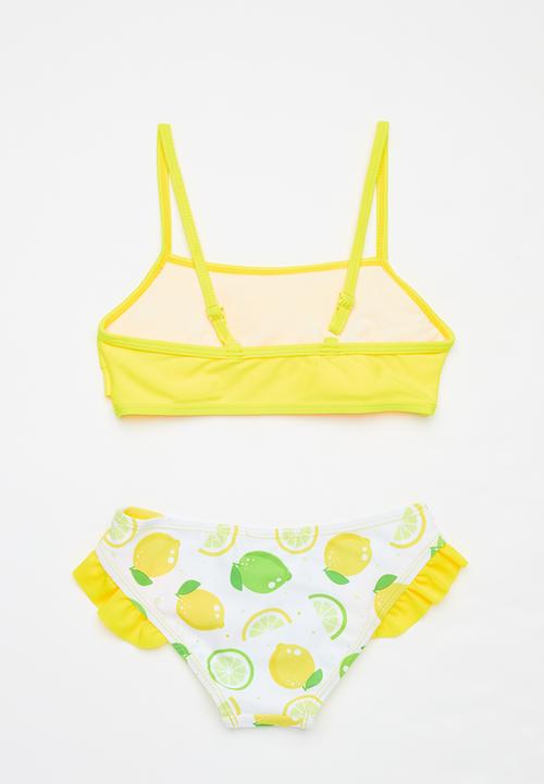 Pop Candy - 2 Piece lemon & lime bikini set - yellow & white
