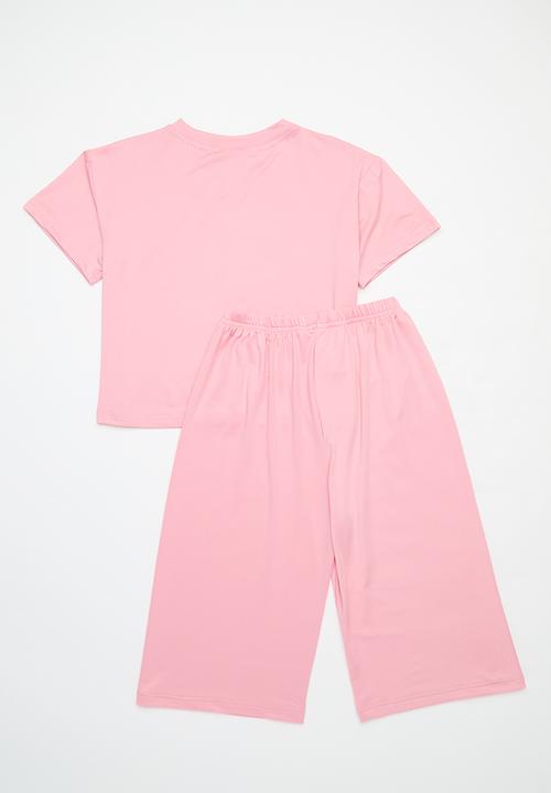 Pop Candy - Cropped top and pants set - pink
