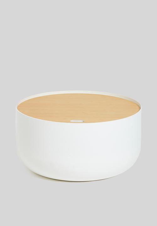 Sixth Floor - Benjamin storage coffee table - white & natural