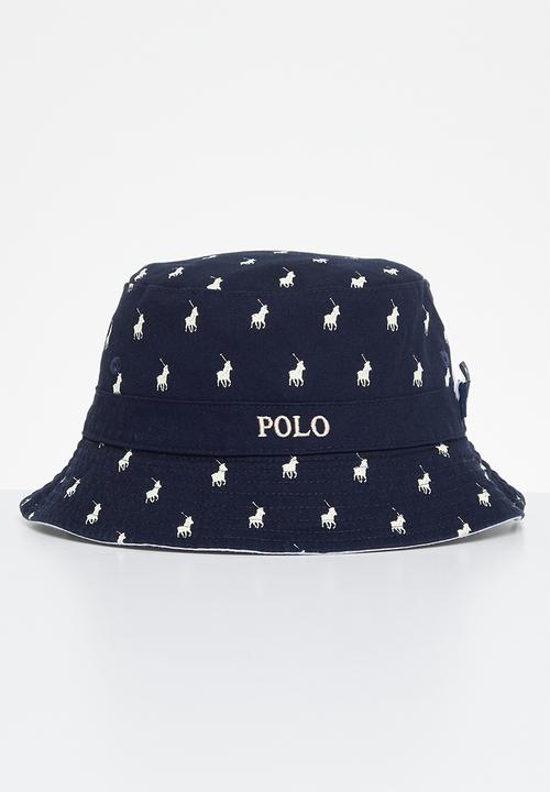 POLO - Monogram reversible bucket - white