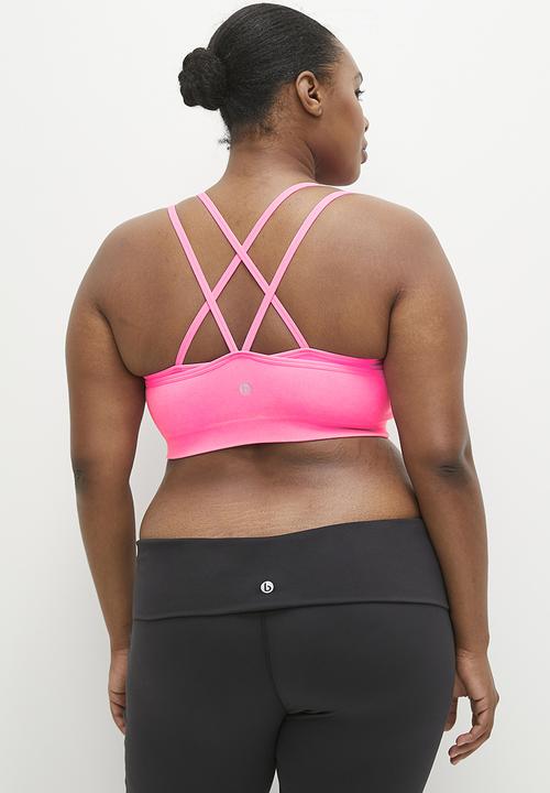 Cotton On - Plus Seamless Double Layer Crop - Washed Neon Taffy