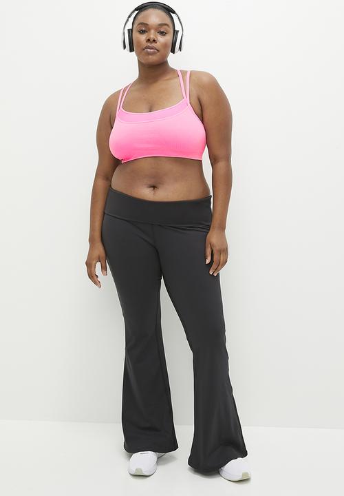 Cotton On - Plus Seamless Double Layer Crop - Washed Neon Taffy
