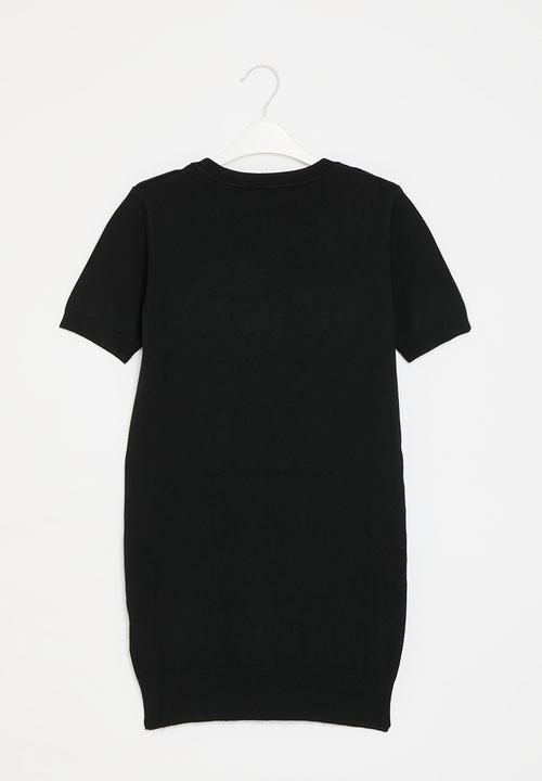 GUESS - Short sleeve sweater dress - jet black a996