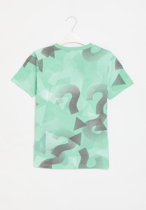 GUESS - Short sleeve t-shirt - geometric logo azure