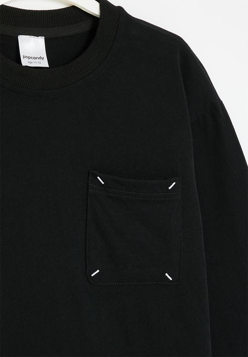 Pop Candy - Long sleeve pocket tee - black