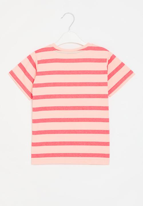 Pop Candy - Striped tee - dark & light pink
