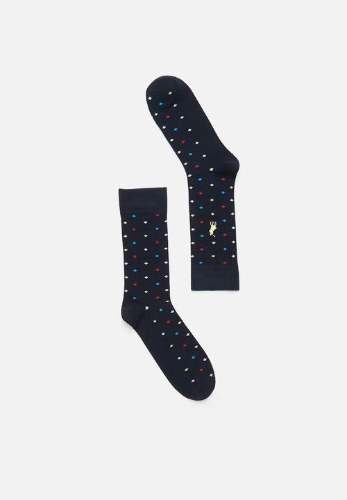 POLO - Multi dots sock - black