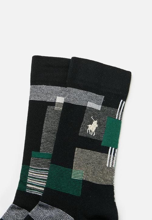 POLO - Multi stripe anklets - Black