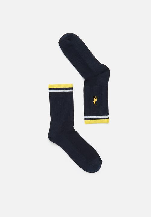 POLO - Tennis sock - navy & yellow