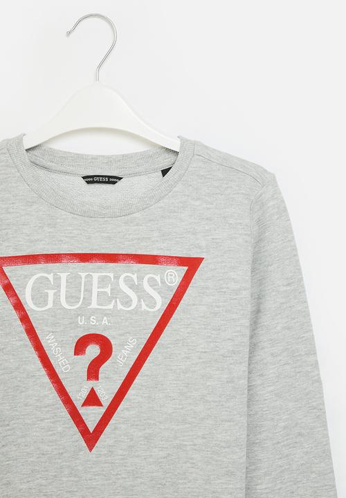 GUESS - Long sleeve fleece core - light heather grey