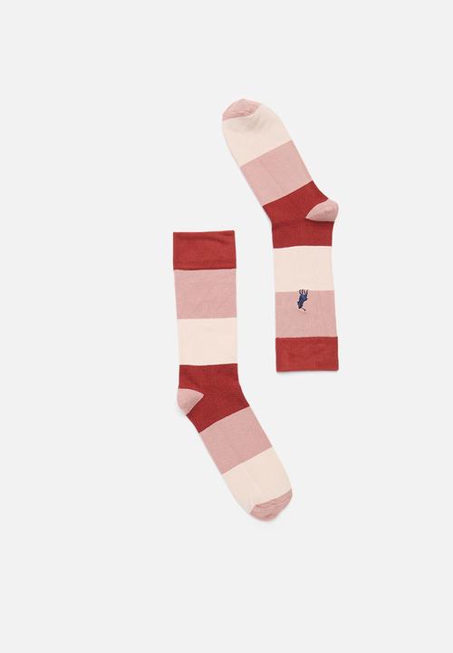POLO - Stripe sock - coral