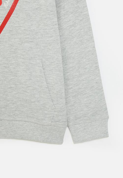 GUESS - Hooded fleece_core - light heather grey m90
