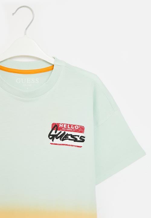 GUESS - Deep dye oversize short sleeve t-shirt - blue deep dye